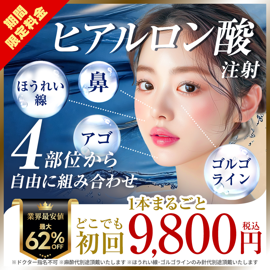 ヒアルロン酸注射9800円